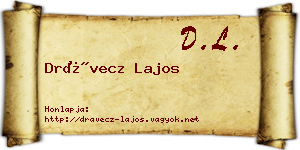 Drávecz Lajos névjegykártya